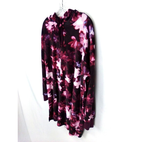 Simply Vera Wang Soft Fleece Hooded Long Sleeve Night Shirt Size L - Picture 6 of 7